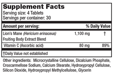 Super Lion's Mane 120 Tablets Mushroom Wisdom Supplement - Conners Clinic